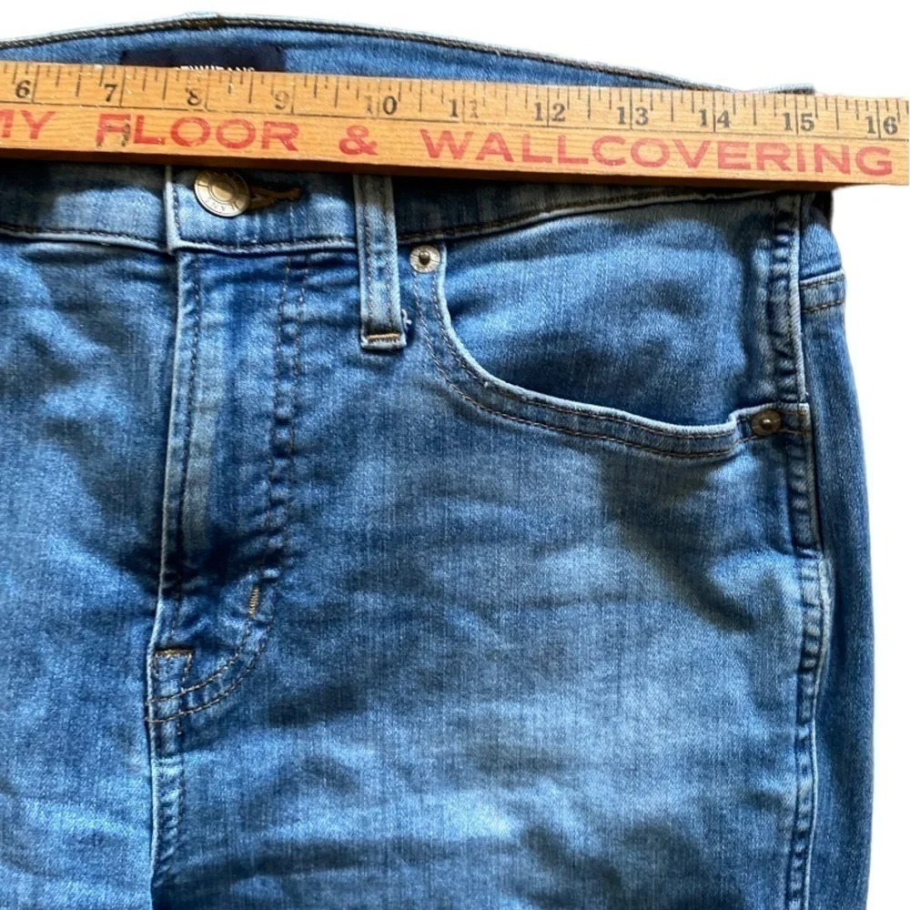 J crew vintage straight jeans size 29 women blue distressed wash open Hems